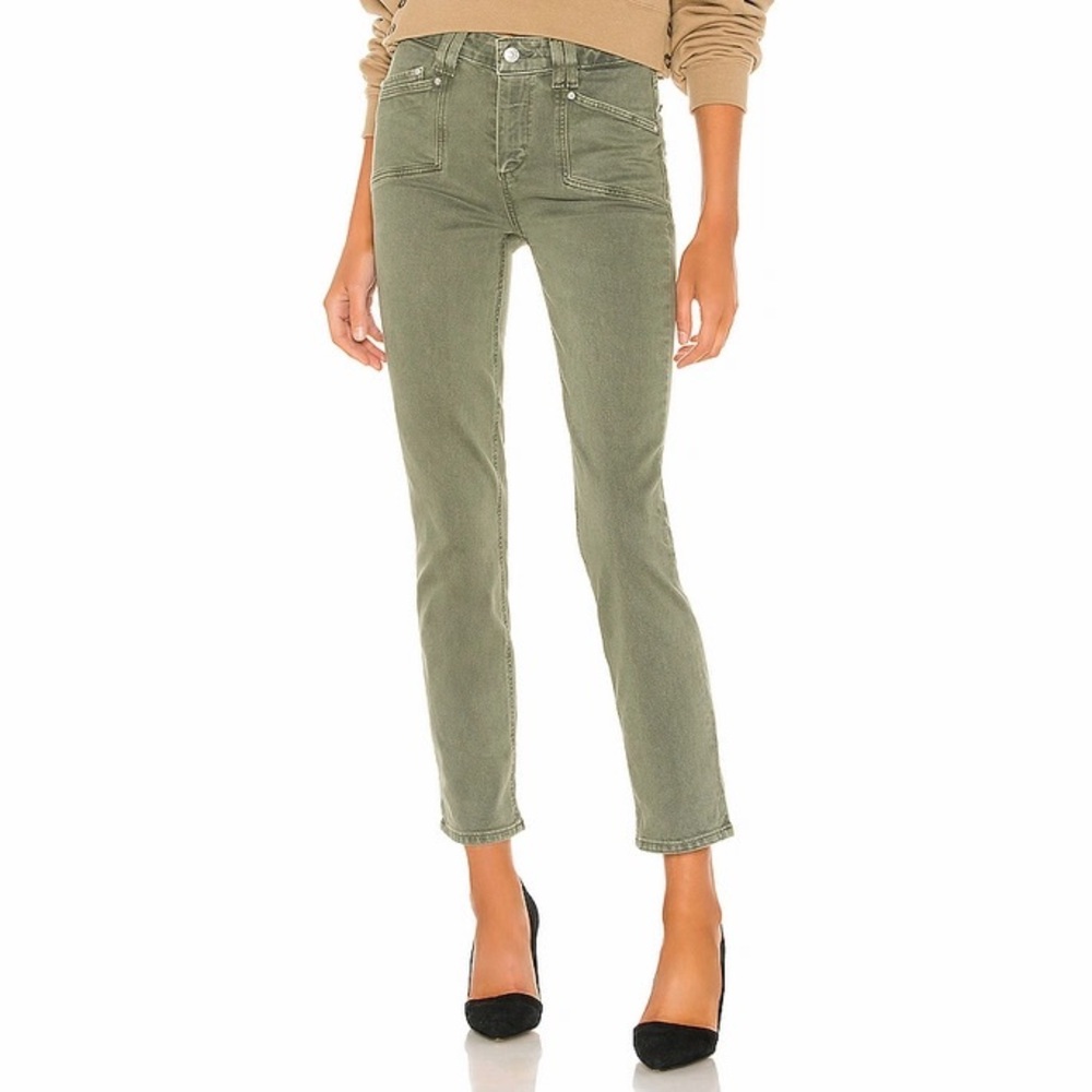 Paige Cindy Petite Emerald Moss Jeans